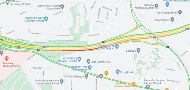 All lanes westbound between J14-15 on the M8 are closed due to a police incident.