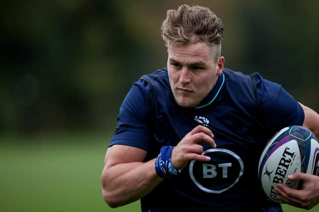 Duhan van der Merwe will win his first Scotland cap against Georgia. Picture: Craig Williamson/SNS