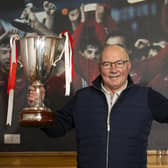 Willie Miller recreates his famous pose at Pittodrie last month ahead of the 40th anniversary of the Gothenburg win  (Photo by Alan Harvey / SNS Group)