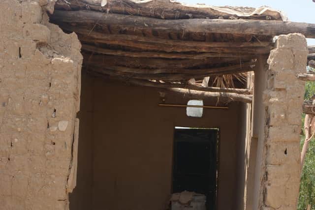 The one room where Bibi and her family live, since their other room was destroyed by recent heavy rainfalls.