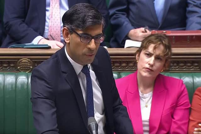 Prime Minister Rishi Sunak speaks during Prime Minister's Questions in the House of Commons. Picture: House of Commons/UK Parliament/PA Wire