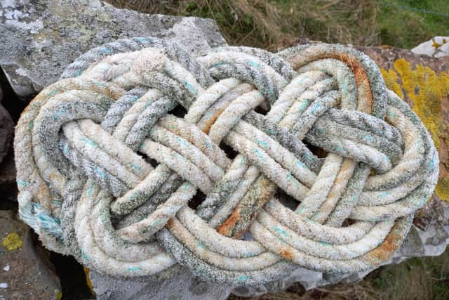 Fishing ropes have been turned into handwoven doormats with tuition given to islanders from  Mark Cook of Stromness-based Afrayedknot. PIC: Transitions North Ronaldsay.