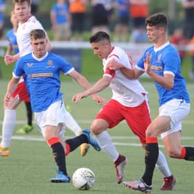 Spartans were hustled and harried by a superfit Rangers B in their Lowland League opener at Ainslie Park. Picture: Mark Brown