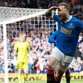 Scott Arfield celebrates after scoring Rangers' equaliser against Celtic at Hampden. (Photo by Alan Harvey / SNS Group)
