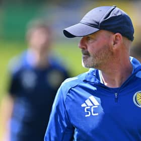 Scotland's head coach Steve Clarke leads a training session at the team's base camp in Garmisch-Partenkirchen on the eve of their Euro 2024 Group A football match against Switzerland. (Photo by MIGUEL MEDINA/AFP via Getty Images)