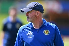 Scotland's head coach Steve Clarke leads a training session at the team's base camp in Garmisch-Partenkirchen on the eve of their Euro 2024 Group A football match against Switzerland. (Photo by MIGUEL MEDINA/AFP via Getty Images)