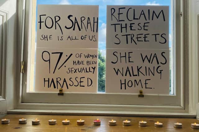People were encouraged to light a candle to remember Sarah Everard on Saturday evening.