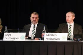 Celtic manager Ange Postecoglou has credited chief executive Michael Nicholson as key to January transfer planning. (Photo by Craig Williamson / SNS Group)