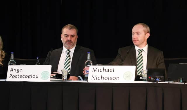 Celtic manager Ange Postecoglou has credited chief executive Michael Nicholson as key to January transfer planning. (Photo by Craig Williamson / SNS Group)