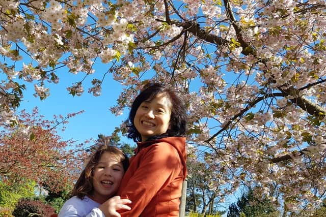 KumiBrown, from Japan, with her daughter, Emily.