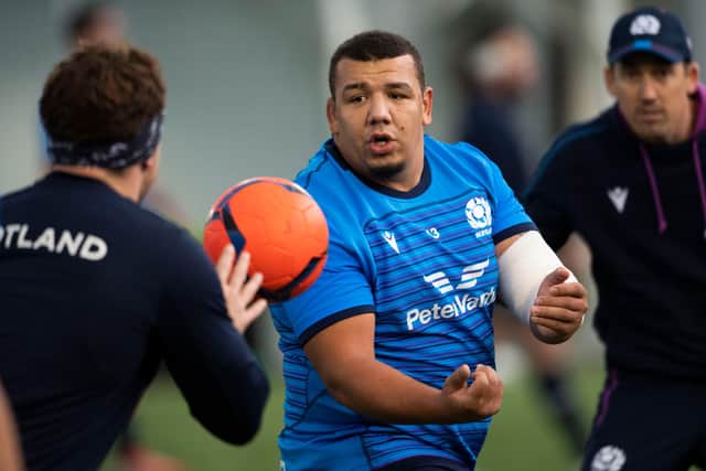 Javan Sebastian trains with Scotland at Oriam. (Photo by Paul Devlin / SNS Group)