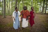 Self-proclaimed King Atehehe, Queen Nandi and handmaiden Asnat set up camp in Jedburgh.