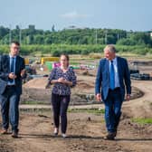 Des Murray, chief executive of North Lanarkshire Council; Kate Forbes MSP, finance and economy secretary; Nick Davies, director of Ravenscraig.