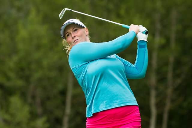 Kylie Henry has home player and Solheim Cup star Celine Boutier in her sights heading into the weekend in the Lacoste Ladies Open. Picture: Tristan Jones