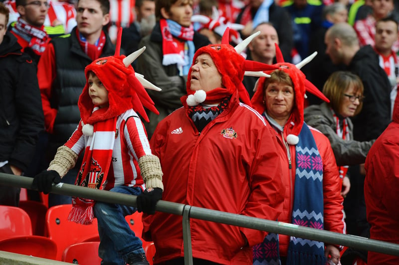 Sunderland fans look on prior to the Capital One Cup final between Manchester City and Sunderland at Wembley Stadium on March 2, 2014.