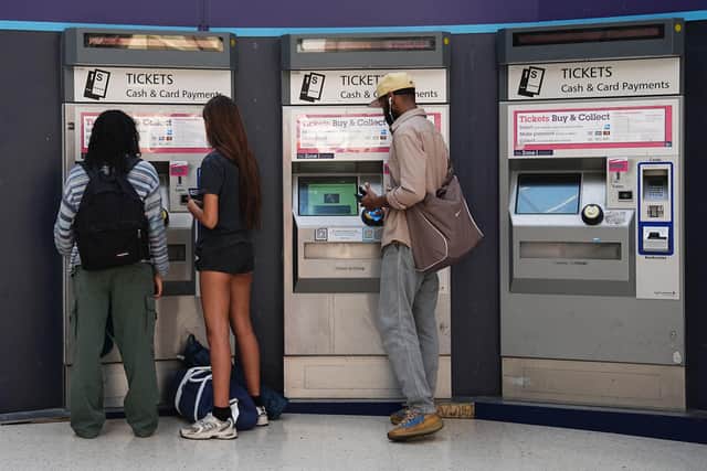 Passengers buying tickets at Victoria train station, London, amid reports of widespread IT outages affecting airlines, broadcasters and banks. Picture date: Friday July 19, 2024. PA Photo. See PA story TECHNOLOGY Outage. Photo credit should read: Aaron Chown/PA Wire