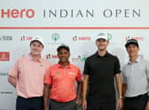 Bob MacIntyre joins SSP Chawrasia, Nicolai Hojgaard and Thorbjorn Olesen for a photo-shoot in the build up to the Hero Indian Open, which starts on Thursday in New Delhi. Picture: Hero MotoCorp.