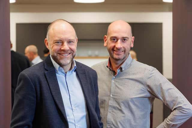 Colin Macdonald with Shaun Millican, partner and head of technology and life sciences at Johnston Carmichael. Picture: Nick Mailer.