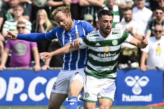 Kilmarnock midfielder makes no bones about the fact he isn't unhappy injury will force: former team-mate in Celtic's Greg Taylor to miss the clubs' Viaplay League Cup semi-final. (Photo by Rob Casey / SNS Group)