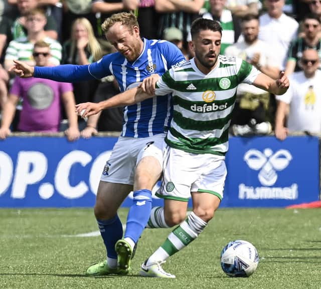 Kilmarnock midfielder makes no bones about the fact he isn't unhappy injury will force: former team-mate in Celtic's Greg Taylor to miss the clubs' Viaplay League Cup semi-final. (Photo by Rob Casey / SNS Group)