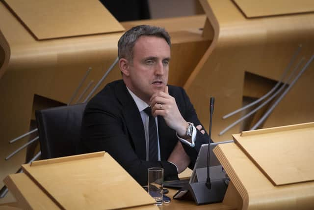 Scottish Liberal Democrats leader Alex Cole-Hamilton in the main chamber at the Scottish Parliament. Picture: Jane Barlow - Pool / Getty Images