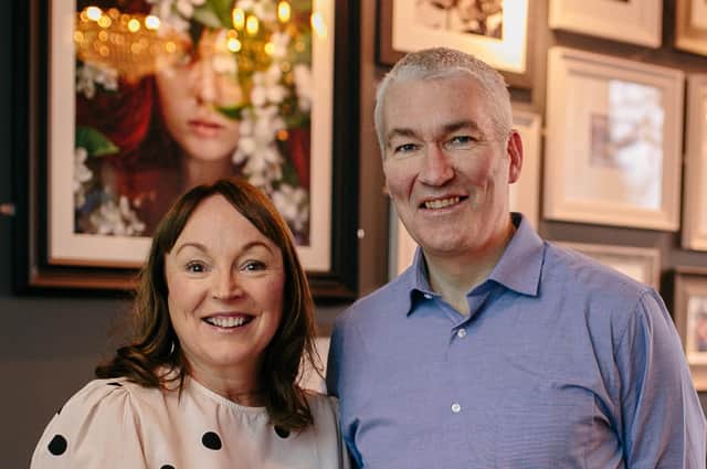 Michelle Brown and Colin Leslie, fundraising manager at Support in Mind Scotland, taken in January 2020 to celebrate the Love Your Business and Support in Mind Scotland charity partnership. Picture: Andrea Thomson Photography