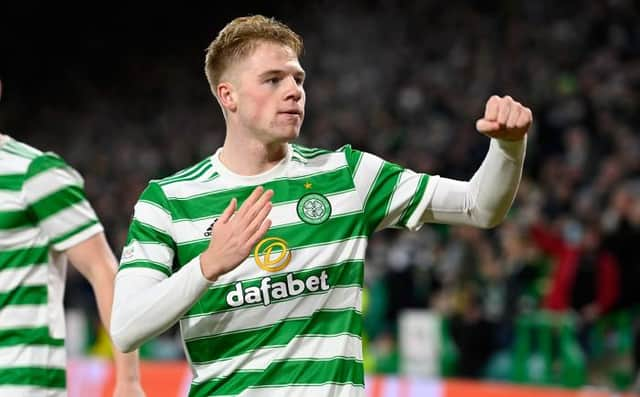 Celtic's Stephen Welsh celebrates his Europa League goal against Real Betis last month. (Photo by Rob Casey / SNS Group)