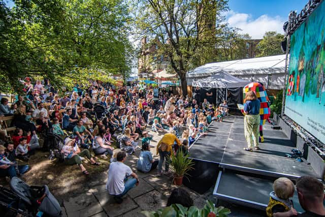 The courtyard at Edinburgh College of Art was used for events at this year's Edinburgh International Book Festival. Picture:  Simone Padovani