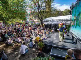 The courtyard at Edinburgh College of Art was used for events at this year's Edinburgh International Book Festival. Picture:  Simone Padovani