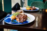 Pan-seared Scotch Beef Ribeye Steak with Hasselback Potato, Beef Fat Carrot, Glazed Shallot and Chocolate Butter