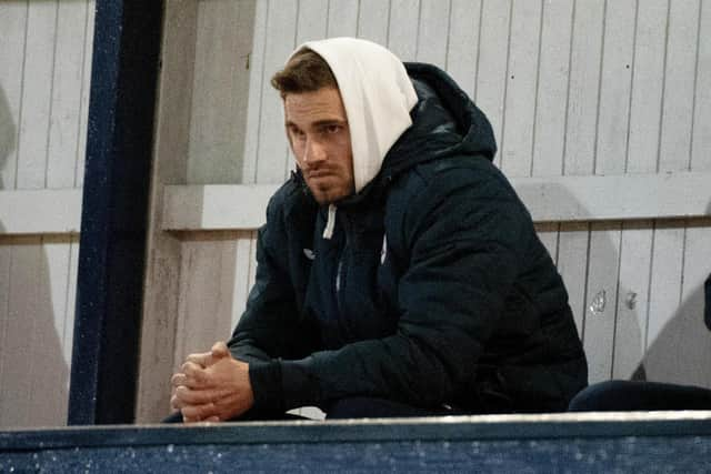 Goodwillie watches on during a cinch Championship match between Raith Rovers and Queen of the South at Stark's Park in Kirkcaldy, amid the furore over his signing.
 (Photo: Euan Cherry, SNS Group)