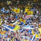 Scotland football fans pictured at Wembley