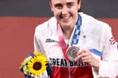 Laura Muir with her silver medal from the women's 1500m at the Tokyo 2020 Olympic Games. (Photo by Ryan Pierse/Getty Images)