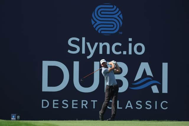 Scott Jamieson in action during the first round of the Slync.io Dubai Desert Classic at Emirates Golf Club. Picture: Andrew Redington/Getty Images.