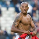 Chris Iwelumo walking off the park after his debut against Norway in 2008. Picture: SNS