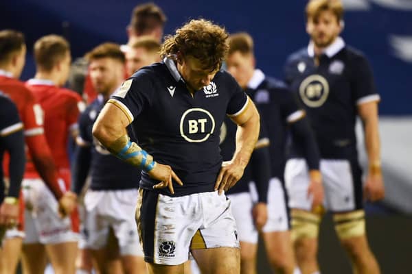 So Close: Scotland's Hamish Watson at full time during a Guinness Six Nations tie between Scotland and Wales at BT Murrayfield