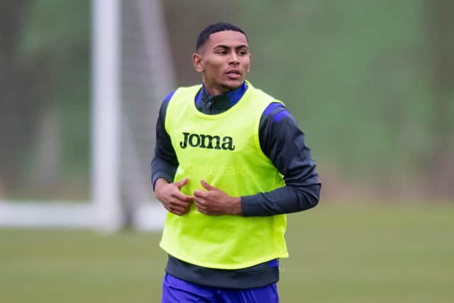 Demetri Mitchell trains with Hibs after completing a move from Blackpool.
