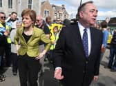 Nicola Sturgeon with Alex Salmond whilst on the General Election campaign trail in Inverurie in the Gordon constituency in 2015.