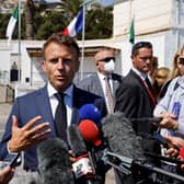 Emmanuel Macron was asked about Liz Truss's claim that the 'jury is out' on whether he is a friend or foe during his visit to Algeria (Picture: Ludovic Marin/AFP via Getty Images)