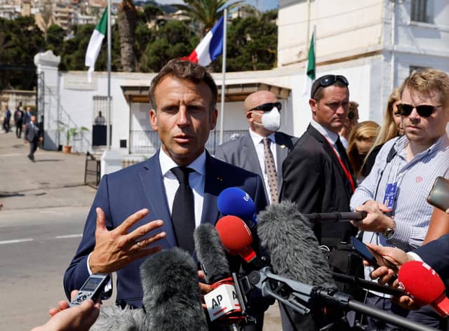 Emmanuel Macron was asked about Liz Truss's claim that the 'jury is out' on whether he is a friend or foe during his visit to Algeria (Picture: Ludovic Marin/AFP via Getty Images)