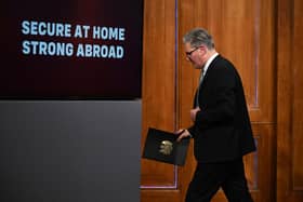 Prime Minister Sir Keir Starmer leaves the Downing Street Briefing Romm after delivering Tuesday's defence spending statement. (Picture: Leon Neal/PA Wire)