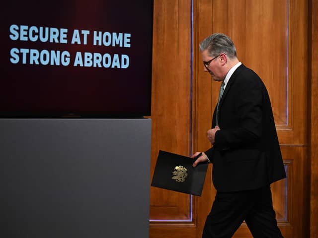 Prime Minister Sir Keir Starmer leaves the Downing Street Briefing Romm after delivering Tuesday's defence spending statement. (Picture: Leon Neal/PA Wire)