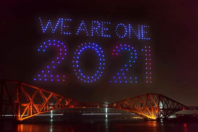 The UK's biggest drone swarm was deployed to create the special effects for Edinburgh's Hogmanay short film.