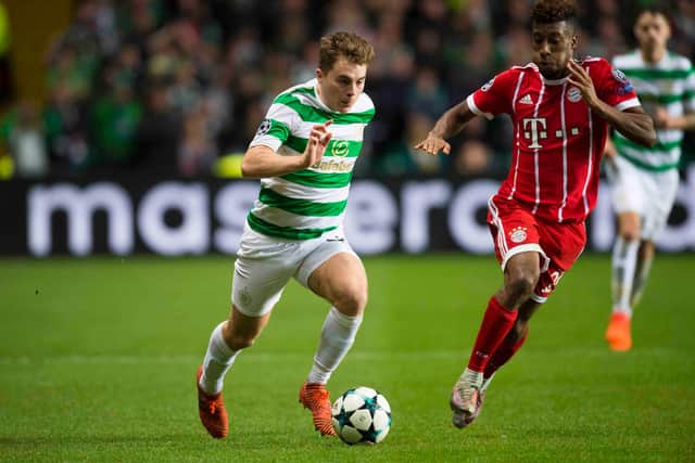 Celtic's James Forrest in action against Bayern Munich in the Champions League in October 2017, the 2017-18 the last season the club featured in the competition's group stages. (Photo by Rob Casey/SNS Group).