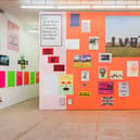 Installation shot of Jeremy Deller's exhibition Warning Graphic Content at the Modern Institute, Glasgow