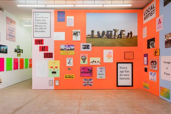 Installation shot of Jeremy Deller's exhibition Warning Graphic Content at the Modern Institute, Glasgow