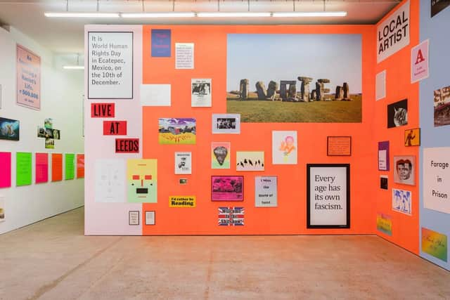 Installation shot of Jeremy Deller's exhibition Warning Graphic Content at the Modern Institute, Glasgow