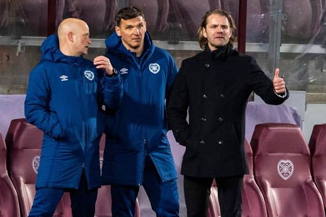 Hearts' management team including Robbie Neilson have signed new contracts at Tynecastle. (Photo by Ross Parker / SNS Group)