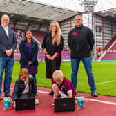From left: Kraig Brown, Maha Abhishek (both of Digital Xtra Fund), Kelly Gardner (Heart of Midlothian FC) and John Wordsworth-Goodram (CGI). Picture: David Mollison.