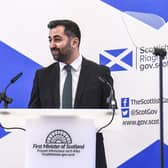First Minister Humza Yousaf speaking at the University of Glasgow. Picture: Lisa Ferguson